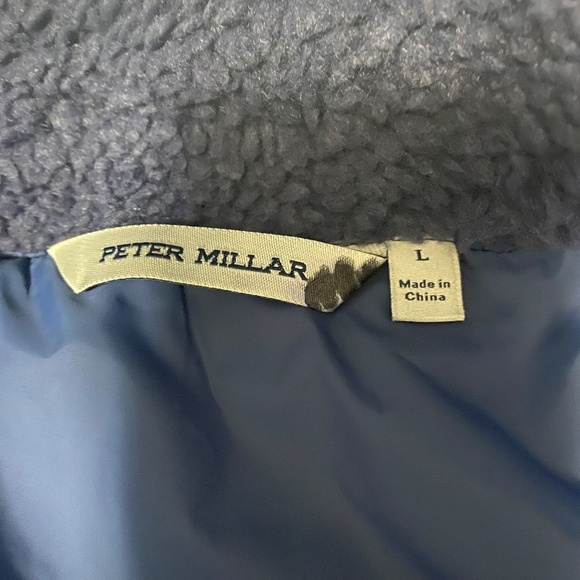 MENS PETER MILLAR CROWN AUTUMN PILE FLEECE FULL ZIP Jacket LARGE STARDUST - Picture 4 of 6